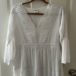 Amiana White Textured Maxi Dress